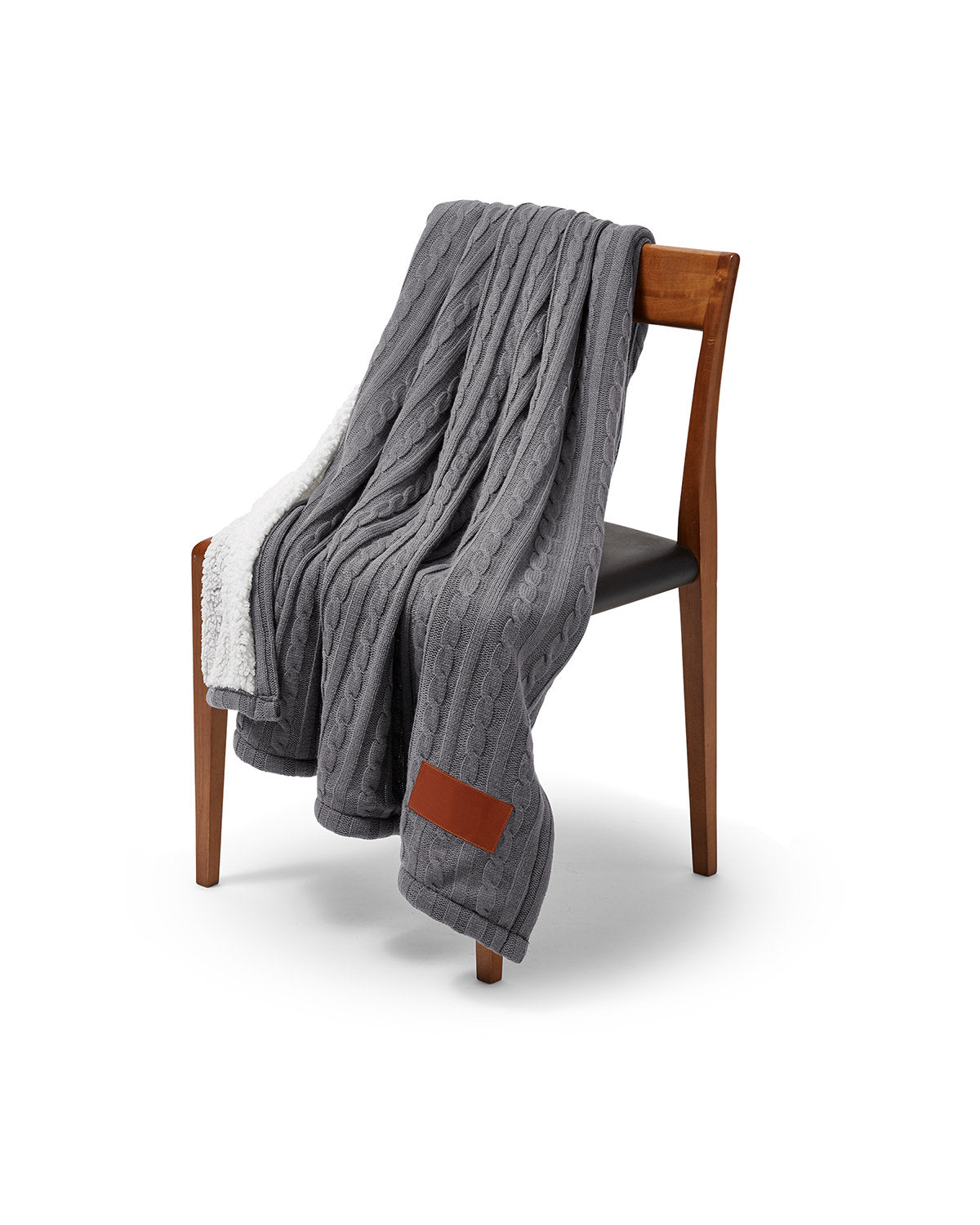 Leeman Cable Knit Sherpa Throw - Quantity 10 Leeman