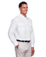 Harriton Men's Key West Long-Sleeve Performance Staff Shirt Harriton