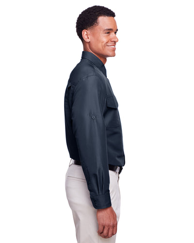 Harriton Men's Key West Long-Sleeve Performance Staff Shirt