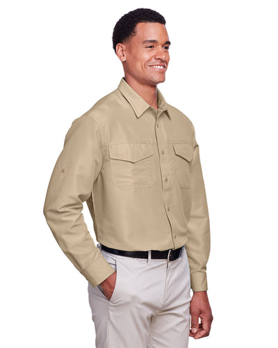 Harriton Men's Key West Long-Sleeve Performance Staff Shirt