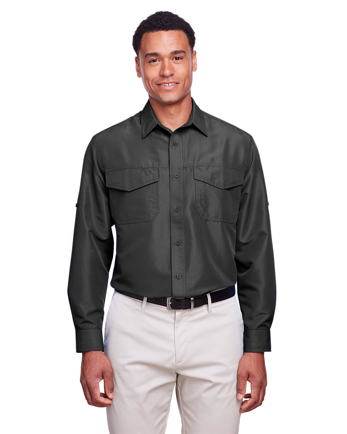 Harriton Men's Key West Long-Sleeve Performance Staff Shirt Harriton