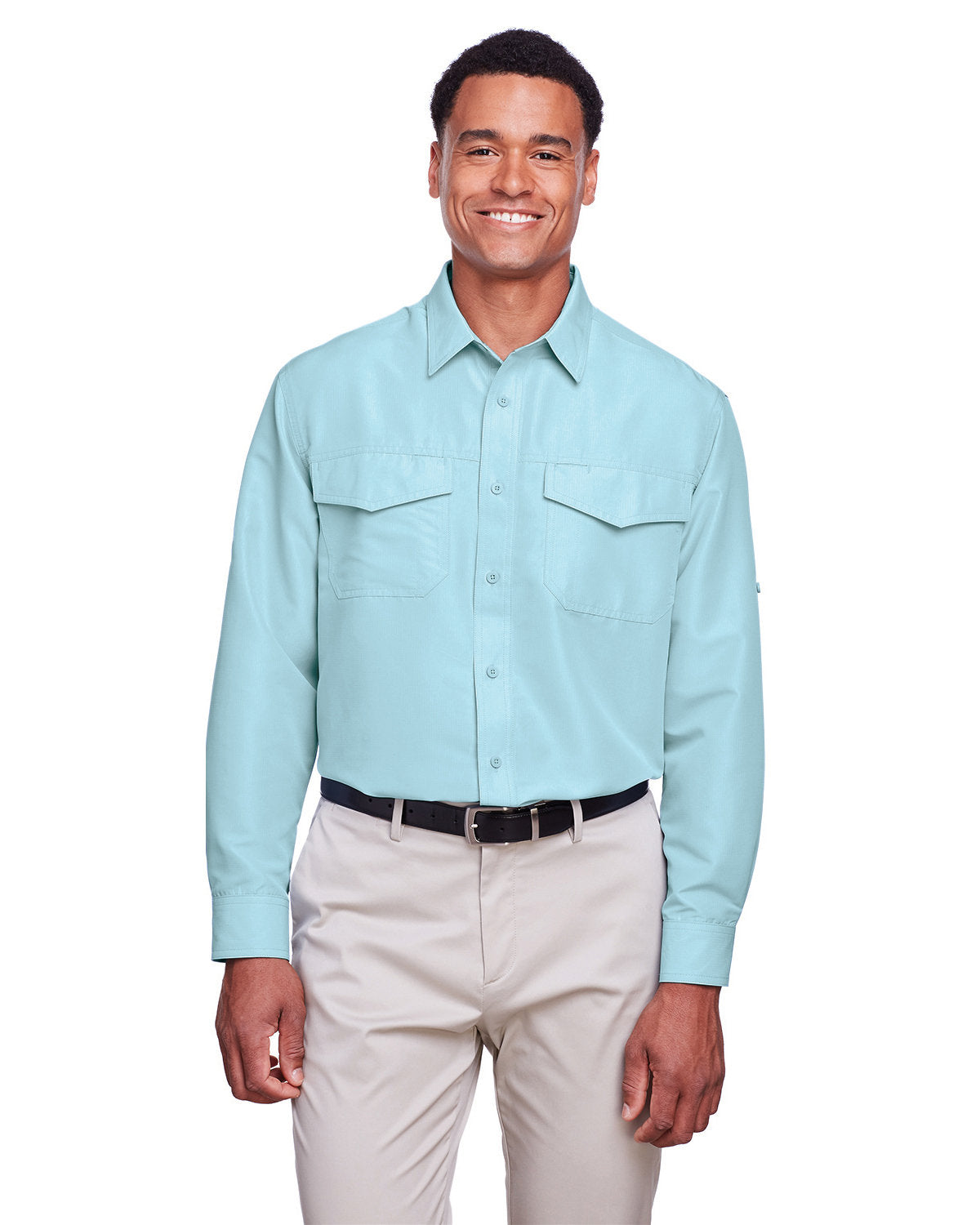 Harriton Men's Key West Long-Sleeve Performance Staff Shirt Harriton