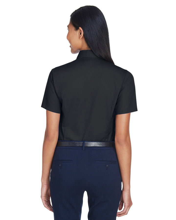 Harriton Ladies' Easy Blend™ Short-Sleeve Twill Shirt with Stain-Release Harriton