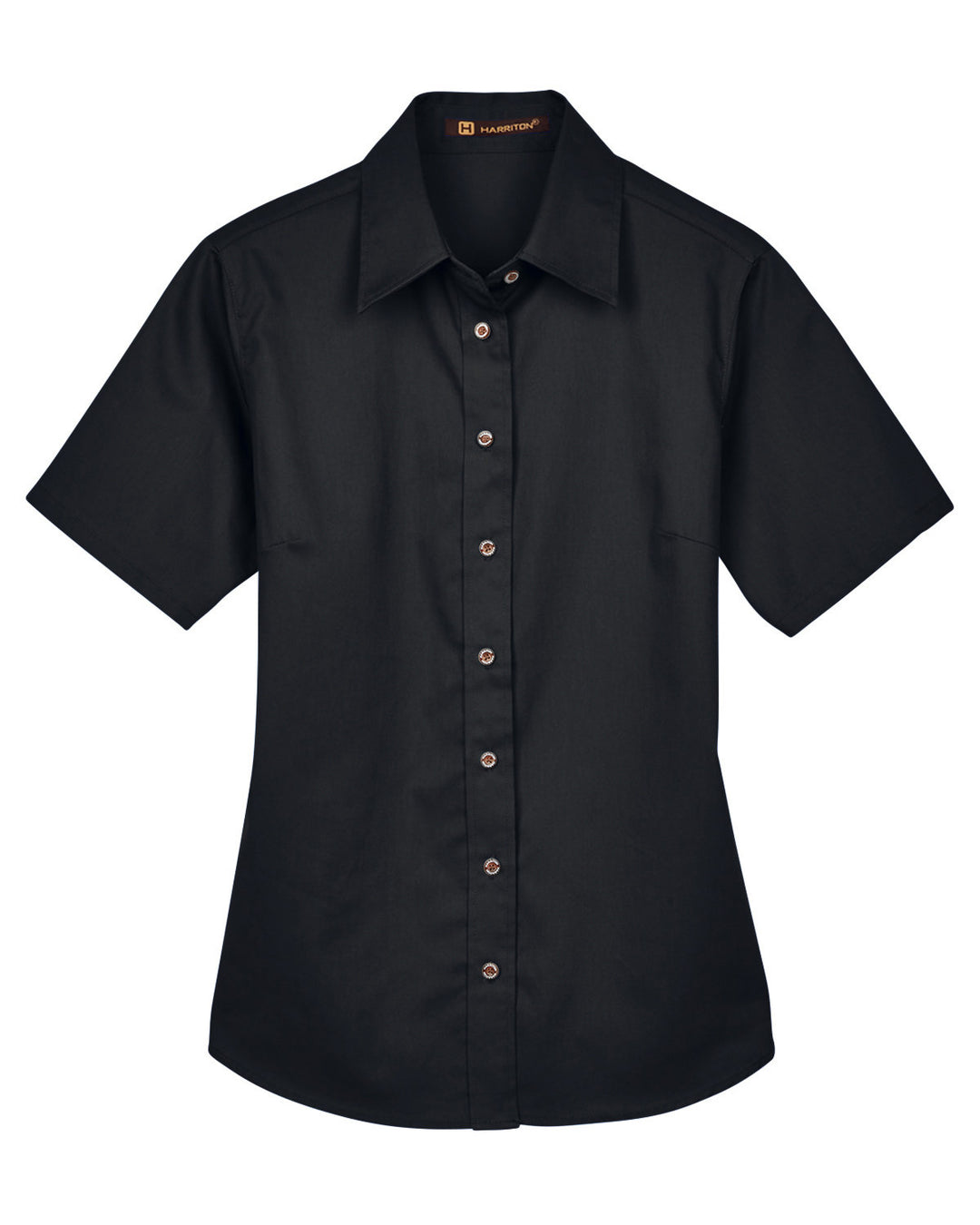 Harriton Ladies' Easy Blend™ Short-Sleeve Twill Shirt with Stain-Release Harriton