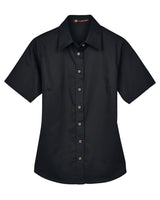 Harriton Ladies' Easy Blend™ Short-Sleeve Twill Shirt with Stain-Release Harriton