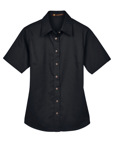 Harriton Ladies' Easy Blend™ Short-Sleeve Twill Shirt with Stain-Release