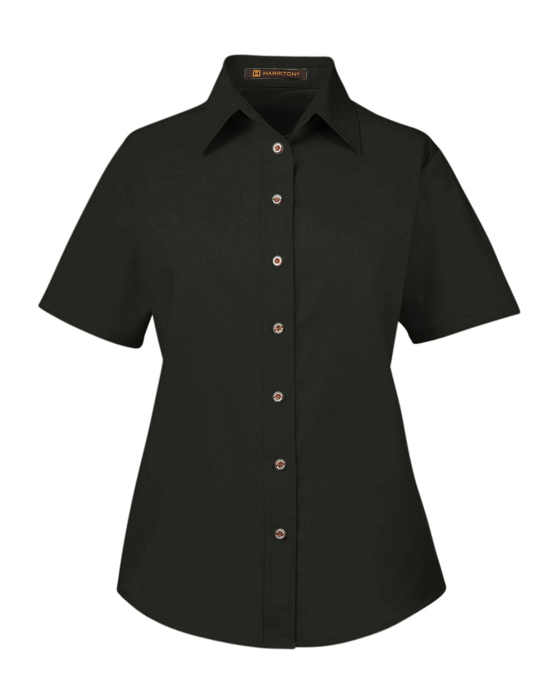 Harriton Ladies' Easy Blend™ Short-Sleeve Twill Shirt with Stain-Release Harriton