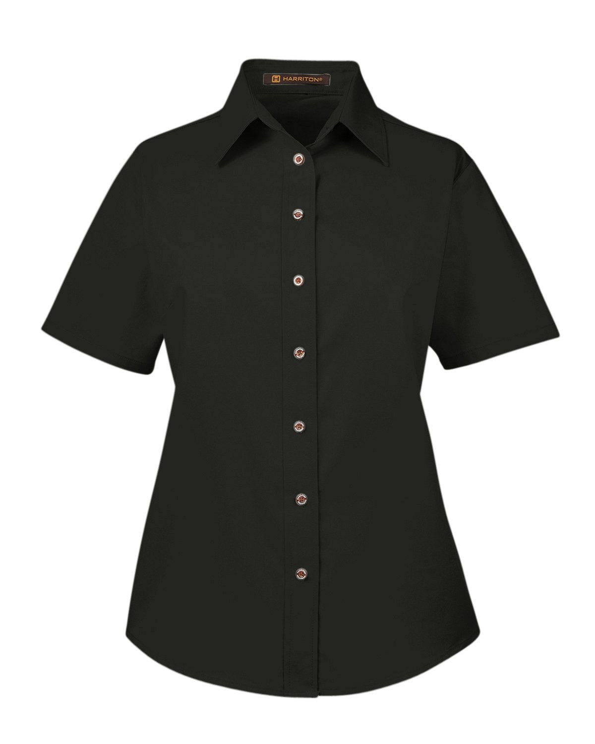 Harriton Ladies' Easy Blend™ Short-Sleeve Twill Shirt with Stain-Release Harriton