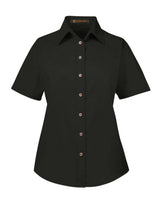 Harriton Ladies' Easy Blend™ Short-Sleeve Twill Shirt with Stain-Release Harriton
