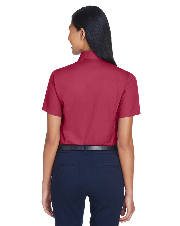 Harriton Ladies' Easy Blend™ Short-Sleeve Twill Shirt with Stain-Release Harriton