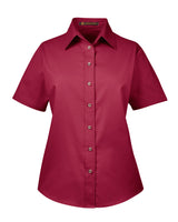 Harriton Ladies' Easy Blend™ Short-Sleeve Twill Shirt with Stain-Release Harriton