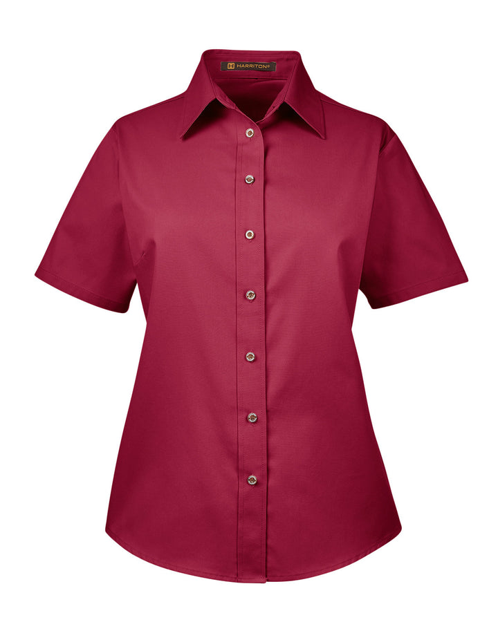 Harriton Ladies' Easy Blend™ Short-Sleeve Twill Shirt with Stain-Release Harriton