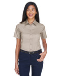 Harriton Ladies' Easy Blend™ Short-Sleeve Twill Shirt with Stain-Release Harriton