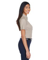 Harriton Ladies' Easy Blend™ Short-Sleeve Twill Shirt with Stain-Release Harriton