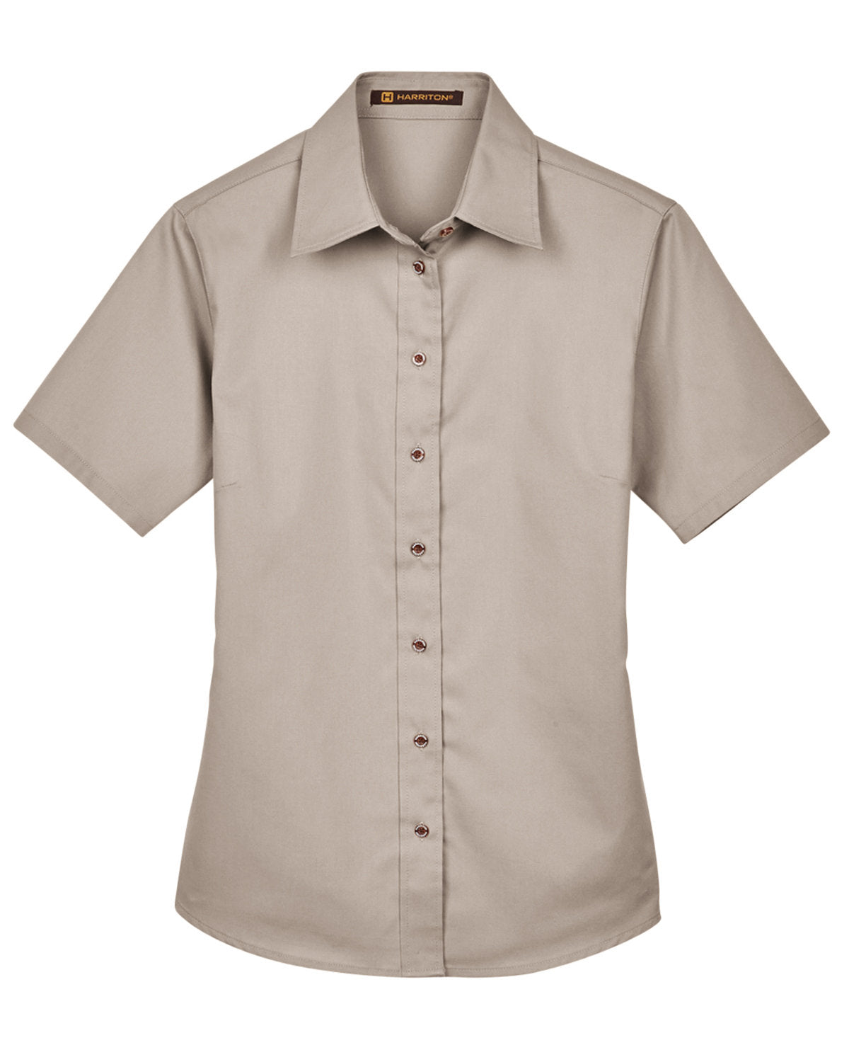 Harriton Ladies' Easy Blend™ Short-Sleeve Twill Shirt with Stain-Release Harriton