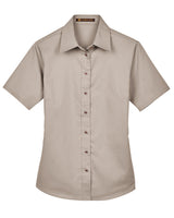 Harriton Ladies' Easy Blend™ Short-Sleeve Twill Shirt with Stain-Release Harriton