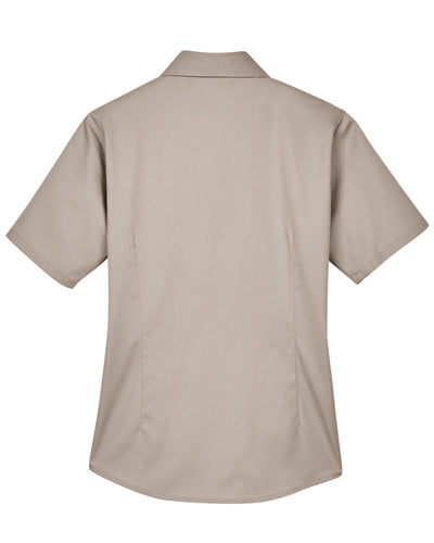 Harriton Ladies' Easy Blend™ Short-Sleeve Twill Shirt with Stain-Release