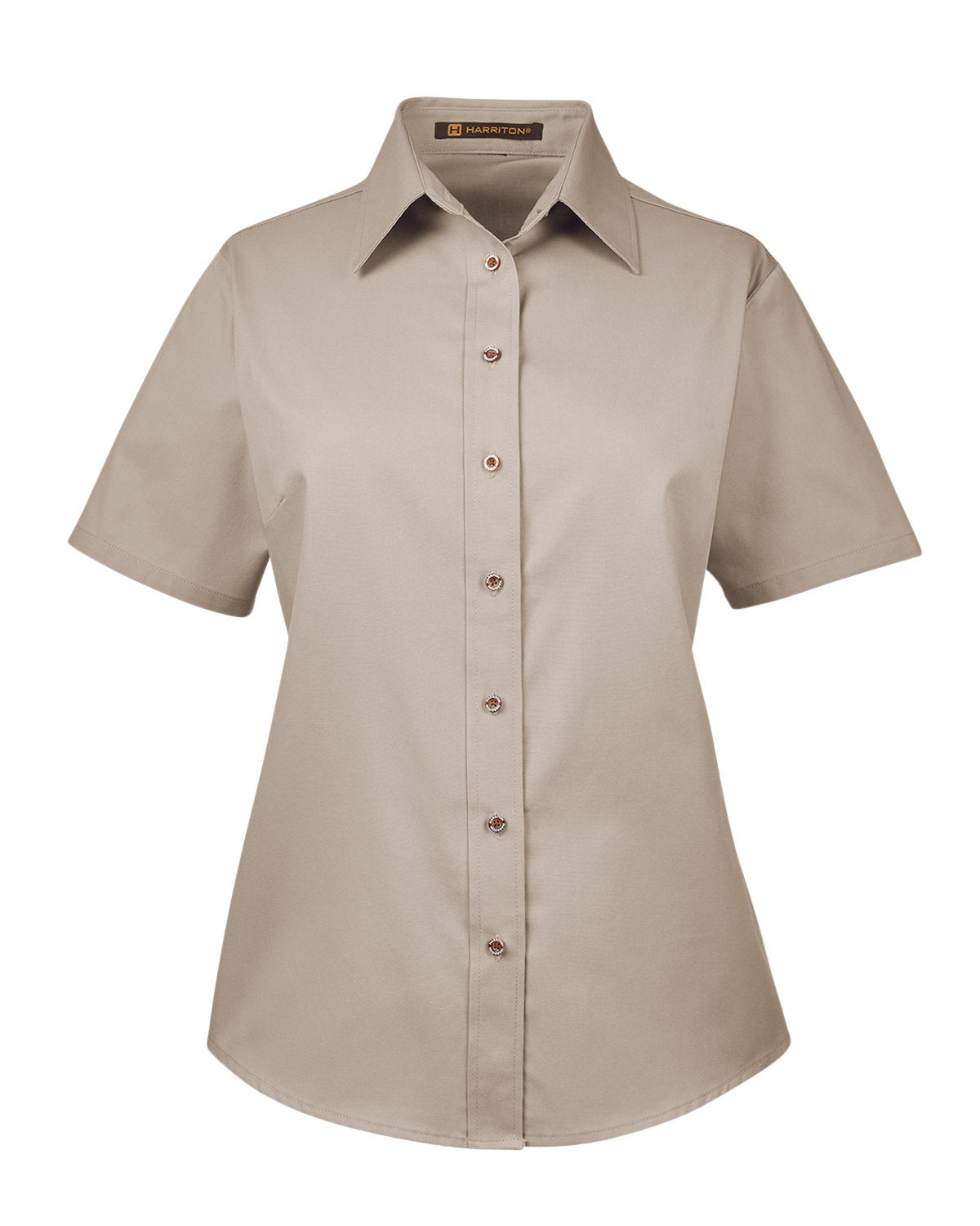 Harriton Ladies' Easy Blend™ Short-Sleeve Twill Shirt with Stain-Release Harriton