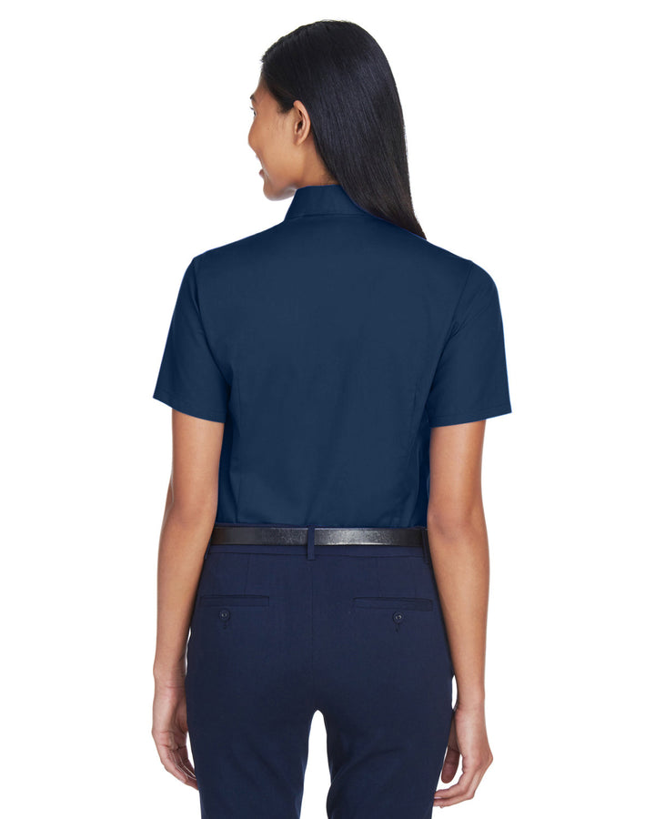 Harriton Ladies' Easy Blend™ Short-Sleeve Twill Shirt with Stain-Release Harriton