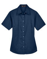Harriton Ladies' Easy Blend™ Short-Sleeve Twill Shirt with Stain-Release Harriton