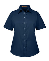 Harriton Ladies' Easy Blend™ Short-Sleeve Twill Shirt with Stain-Release Harriton