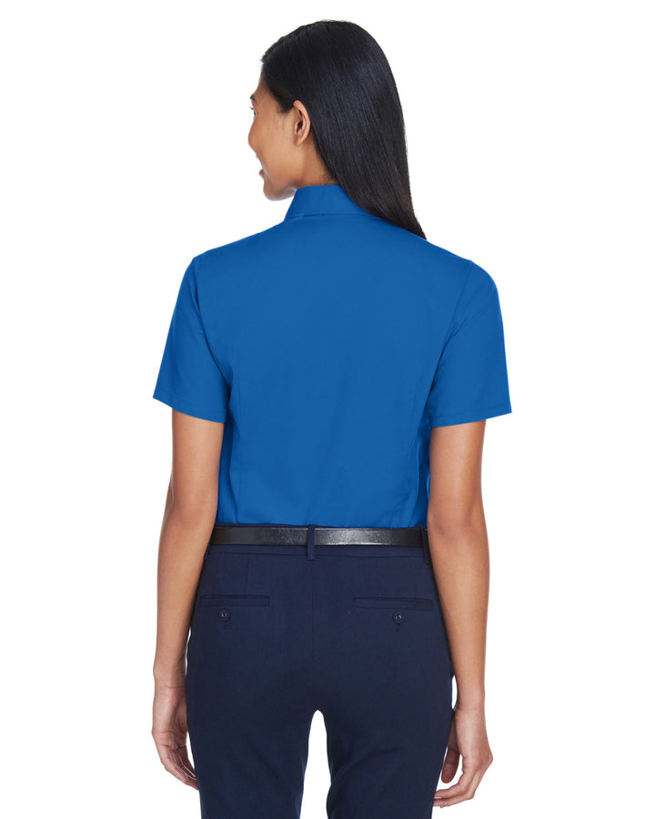 Harriton Ladies' Easy Blend™ Short-Sleeve Twill Shirt with Stain-Release Harriton