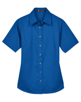 Harriton Ladies' Easy Blend™ Short-Sleeve Twill Shirt with Stain-Release Harriton