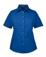 Harriton Ladies' Easy Blend™ Short-Sleeve Twill Shirt with Stain-Release Harriton