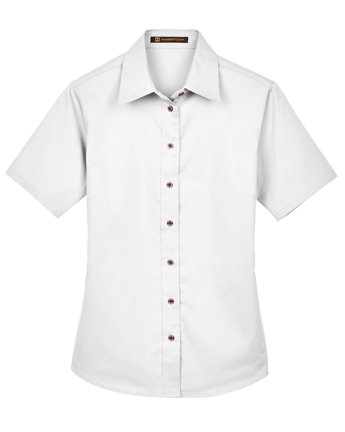 Harriton Ladies' Easy Blend™ Short-Sleeve Twill Shirt with Stain-Release Harriton