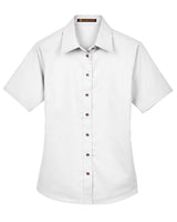 Harriton Ladies' Easy Blend™ Short-Sleeve Twill Shirt with Stain-Release Harriton