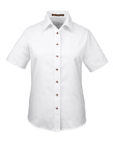 Harriton Ladies' Easy Blend™ Short-Sleeve Twill Shirt with Stain-Release Harriton
