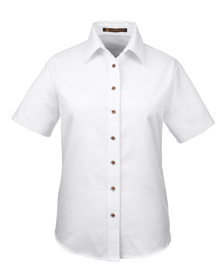Harriton Ladies' Easy Blend™ Short-Sleeve Twill Shirt with Stain-Release Harriton