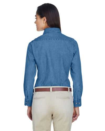 Harriton Ladies' 6.5 oz. Long-Sleeve Denim Shirt