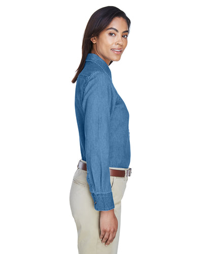 Harriton Ladies' 6.5 oz. Long-Sleeve Denim Shirt