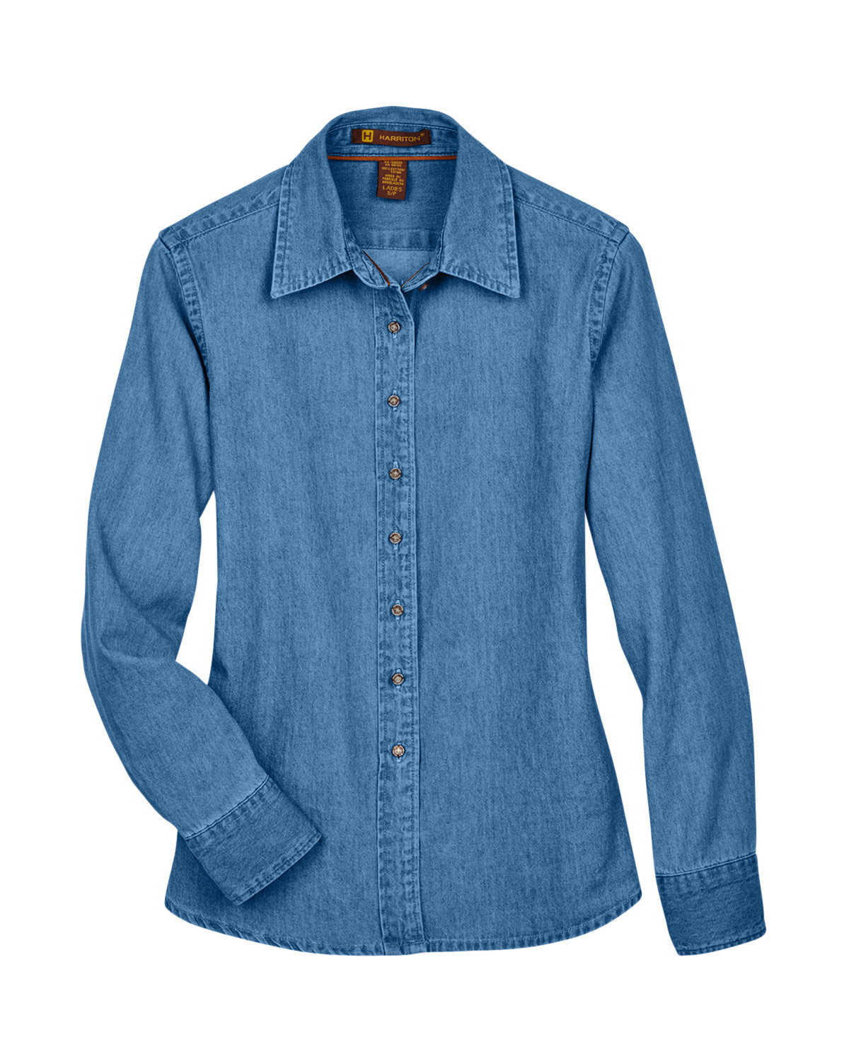 Harriton Ladies' 6.5 oz. Long-Sleeve Denim Shirt Harriton