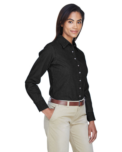 Harriton Ladies' 6.5 oz. Long-Sleeve Denim Shirt