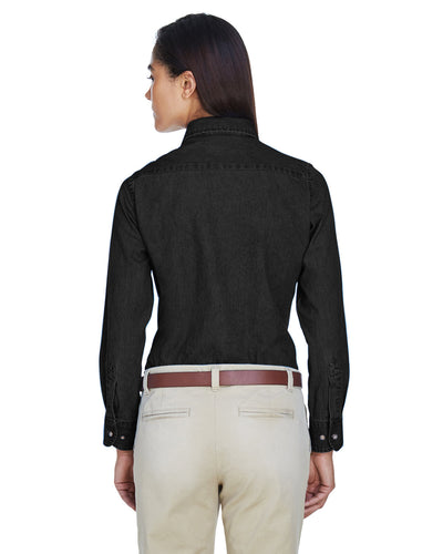 Harriton Ladies' 6.5 oz. Long-Sleeve Denim Shirt