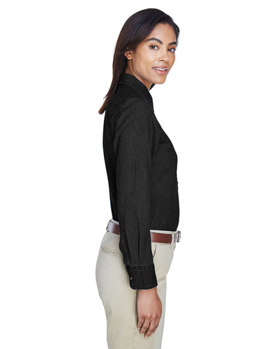 Harriton Ladies' 6.5 oz. Long-Sleeve Denim Shirt