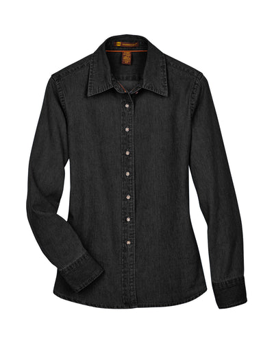 Harriton Ladies' 6.5 oz. Long-Sleeve Denim Shirt
