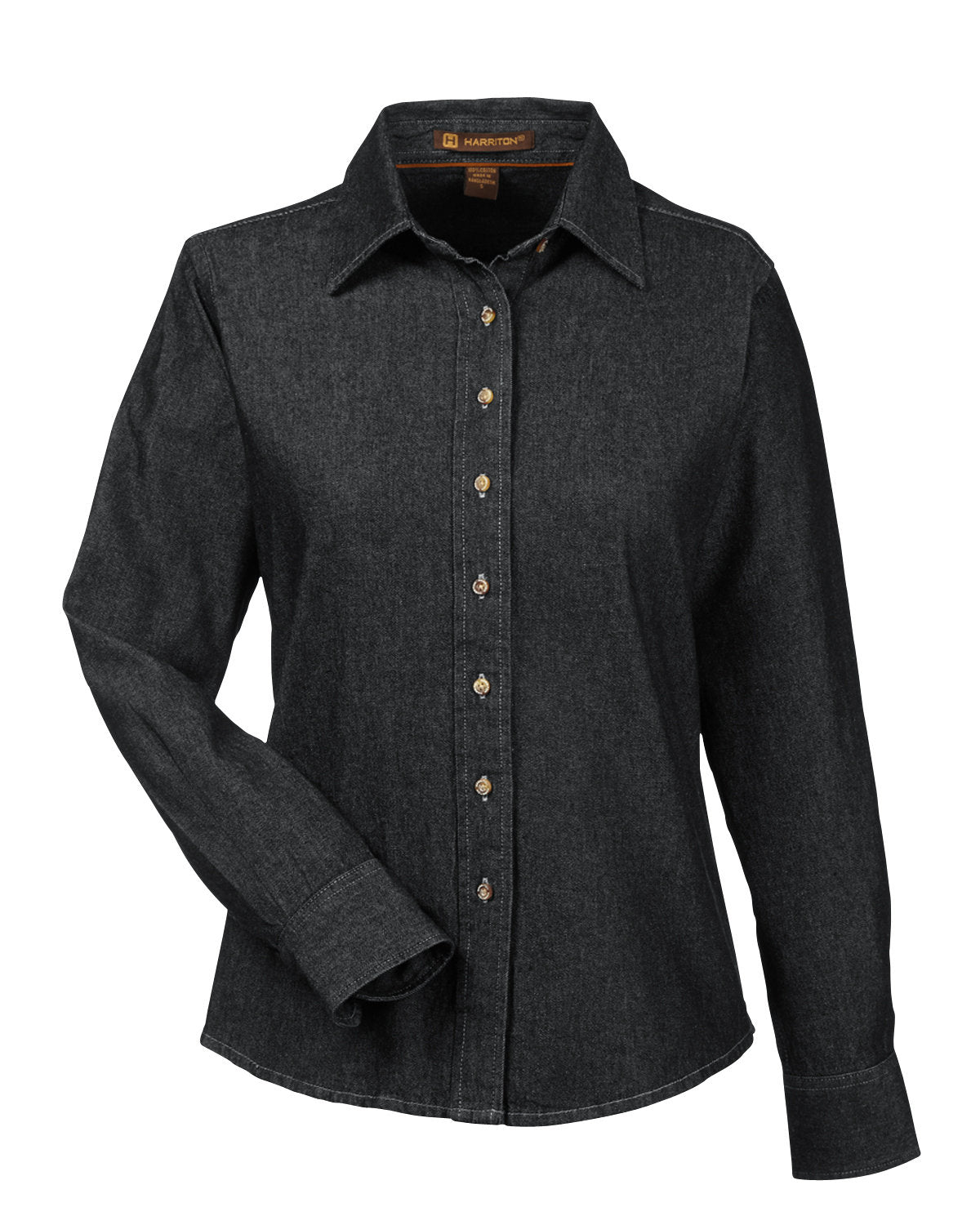 Harriton Ladies' 6.5 oz. Long-Sleeve Denim Shirt Harriton