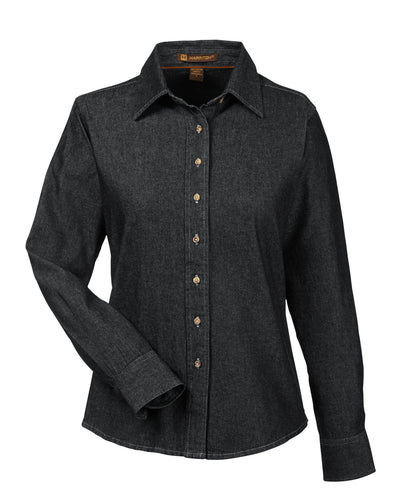 Harriton Ladies' 6.5 oz. Long-Sleeve Denim Shirt