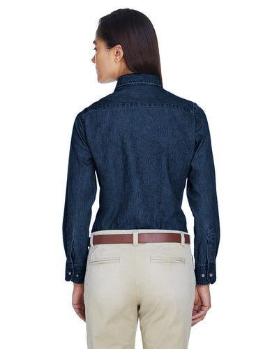 Harriton Ladies' 6.5 oz. Long-Sleeve Denim Shirt
