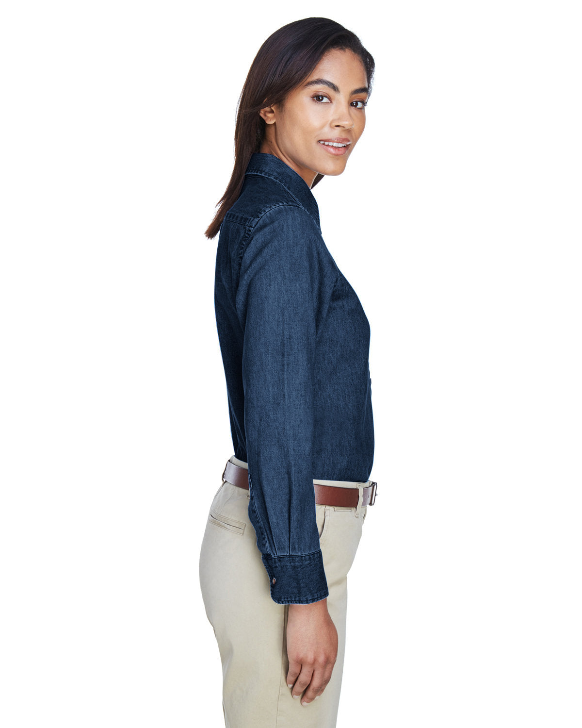 Harriton Ladies' 6.5 oz. Long-Sleeve Denim Shirt Harriton