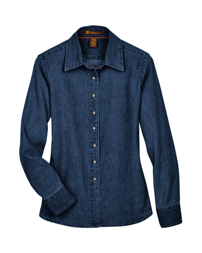 Harriton Ladies' 6.5 oz. Long-Sleeve Denim Shirt