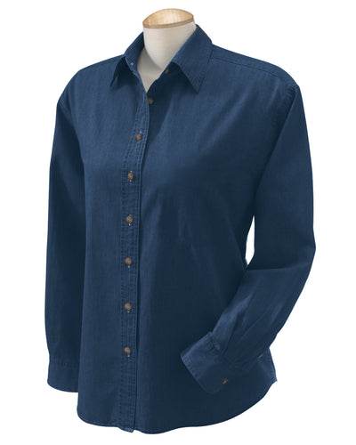 Harriton Ladies' 6.5 oz. Long-Sleeve Denim Shirt