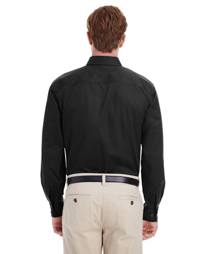 Harriton Men's Tall Foundation 100% Cotton Long-Sleeve Twill Shirt with Teflon™