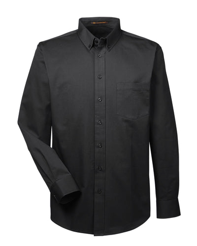 Harriton Men's Tall Foundation 100% Cotton Long-Sleeve Twill Shirt with Teflon™