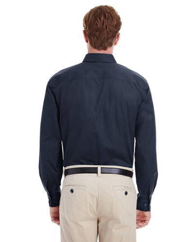 Harriton Men's Tall Foundation 100% Cotton Long-Sleeve Twill Shirt with Teflon™