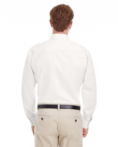 Harriton Men's Tall Foundation 100% Cotton Long-Sleeve Twill Shirt with Teflon™
