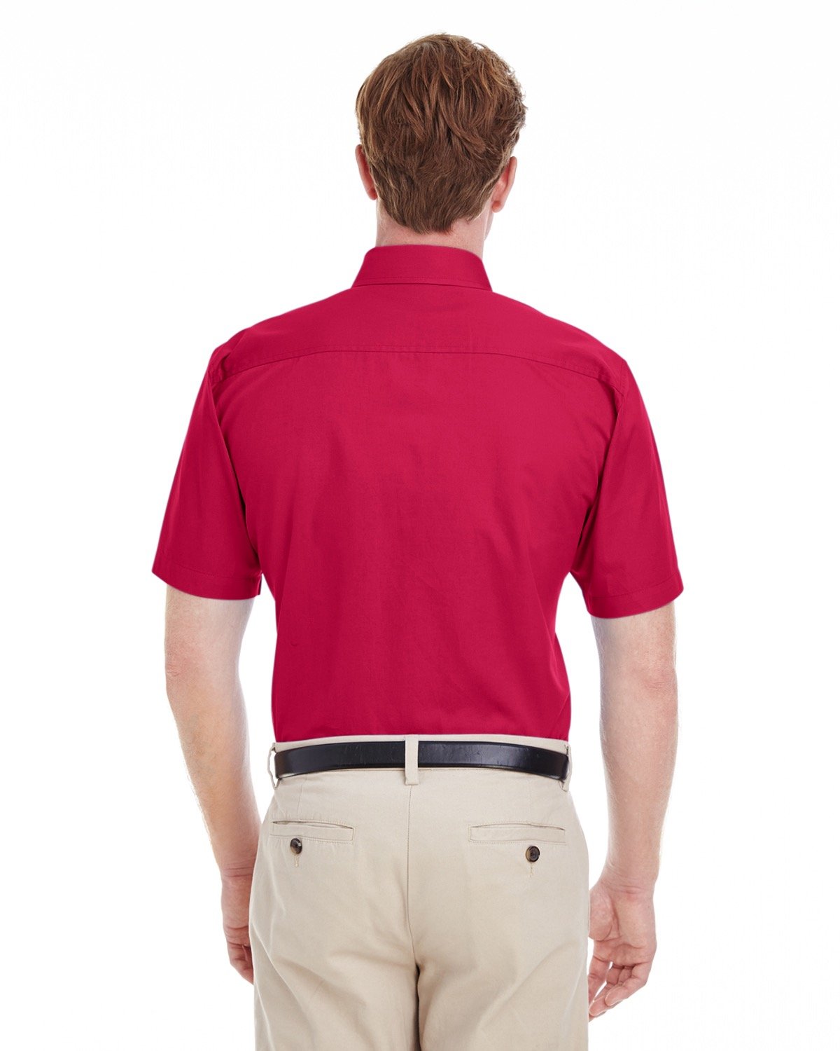 Harriton Men's Foundation 100% Cotton Short-Sleeve Twill Shirt with Teflon™ Harriton